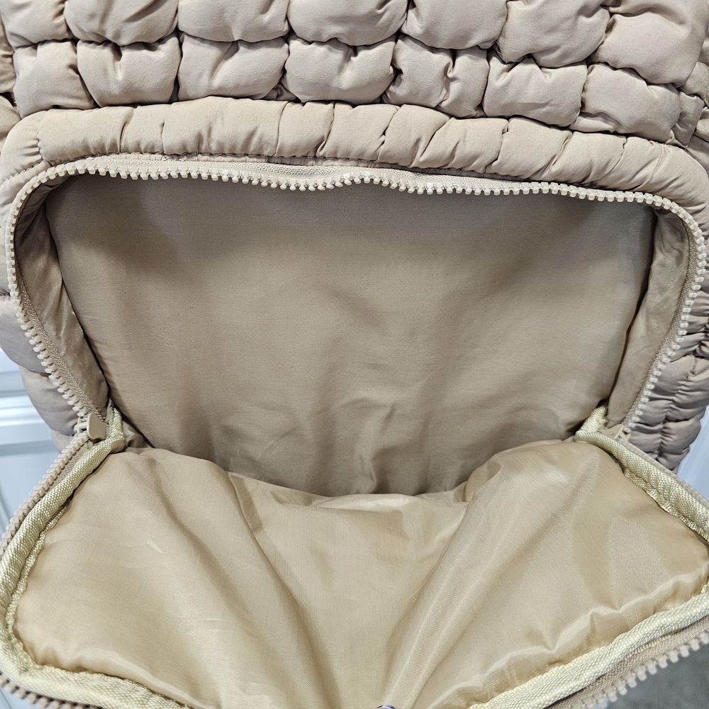 Simply Southern Quilted Beige Backpack - Picture 2 of 10